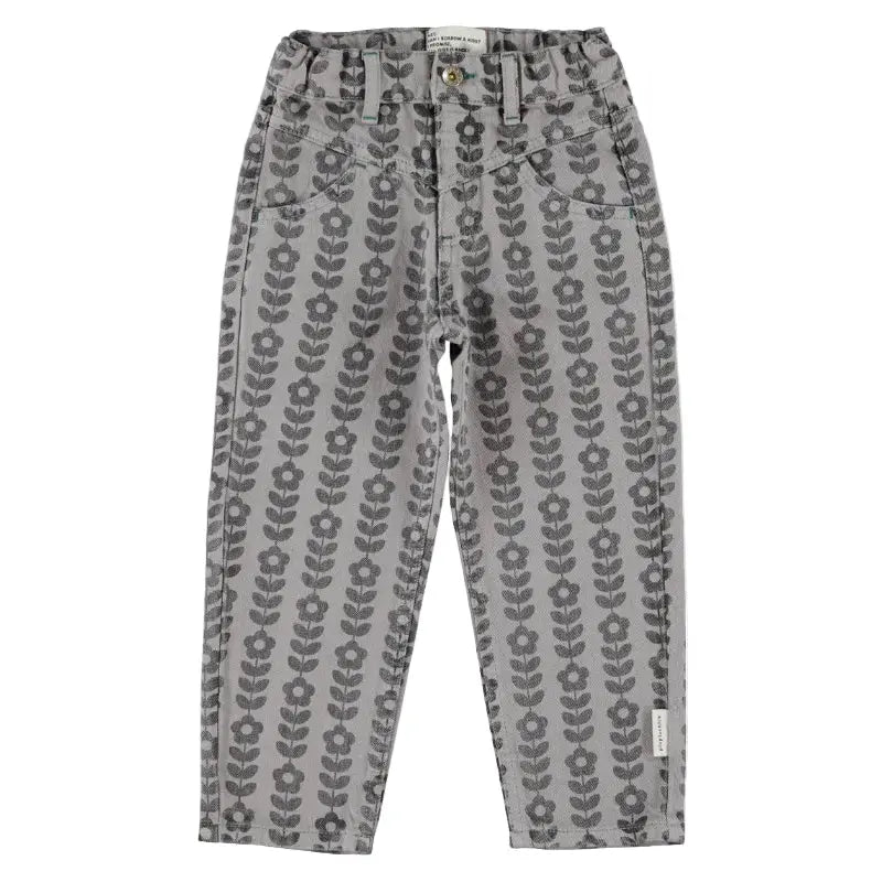 Jean Mom Fit Black Flowers Piupiuchick