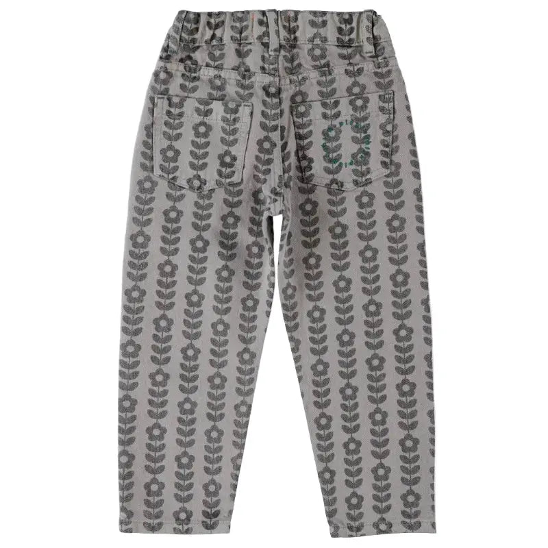 Jean Mom Fit Black Flowers Piupiuchick