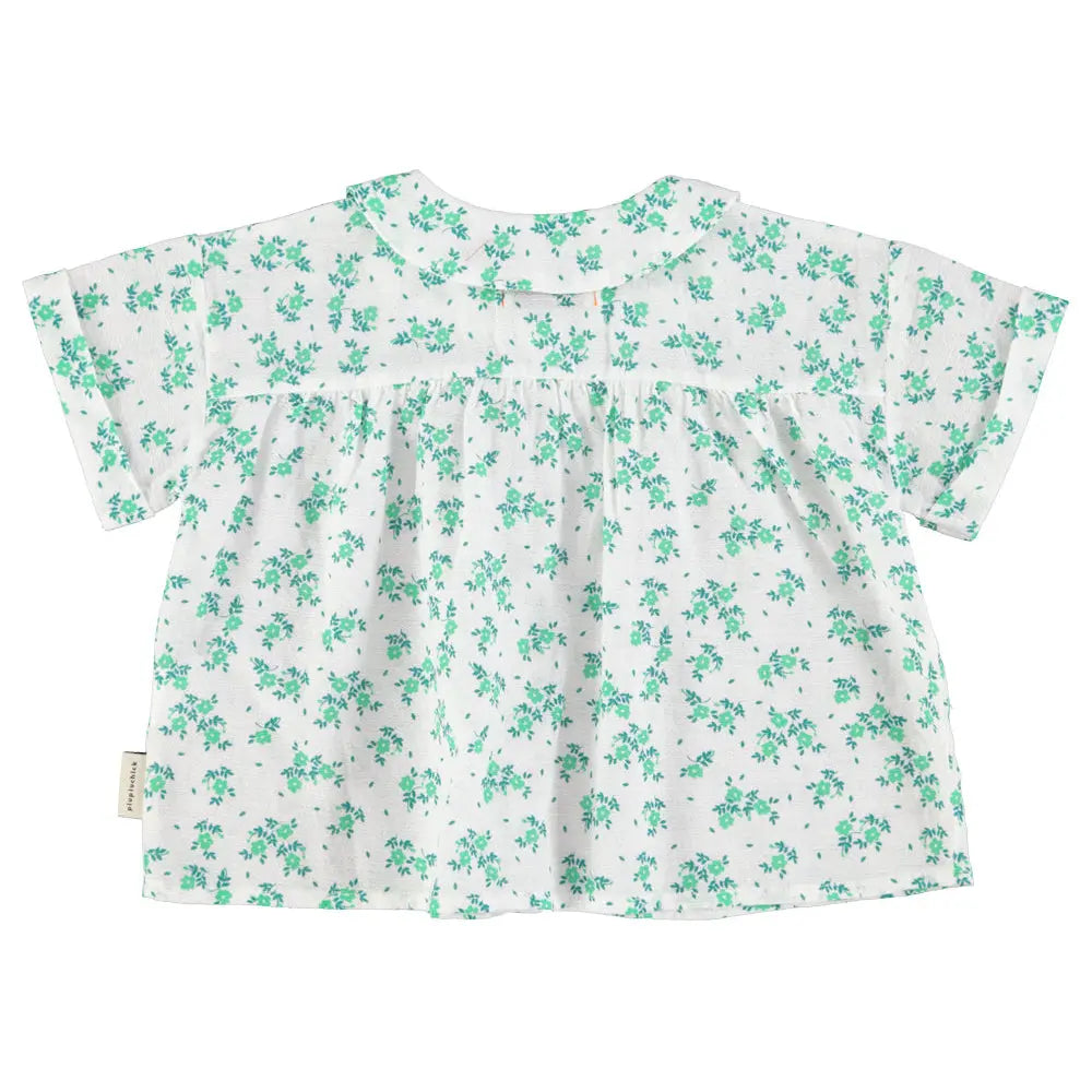Chemise Fleurie Coton Bio Blanc Piupiuchick