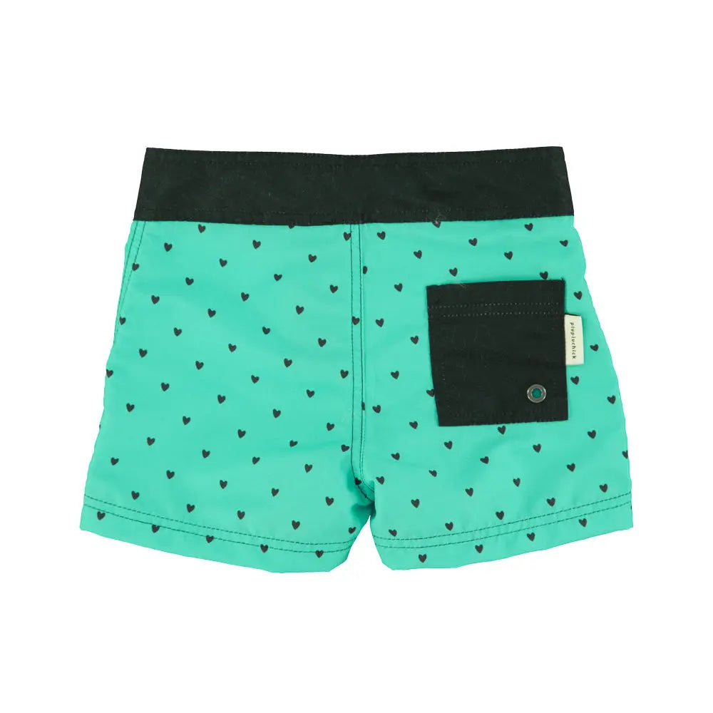 Short de Bain Coeurs Vert Piupiuchick