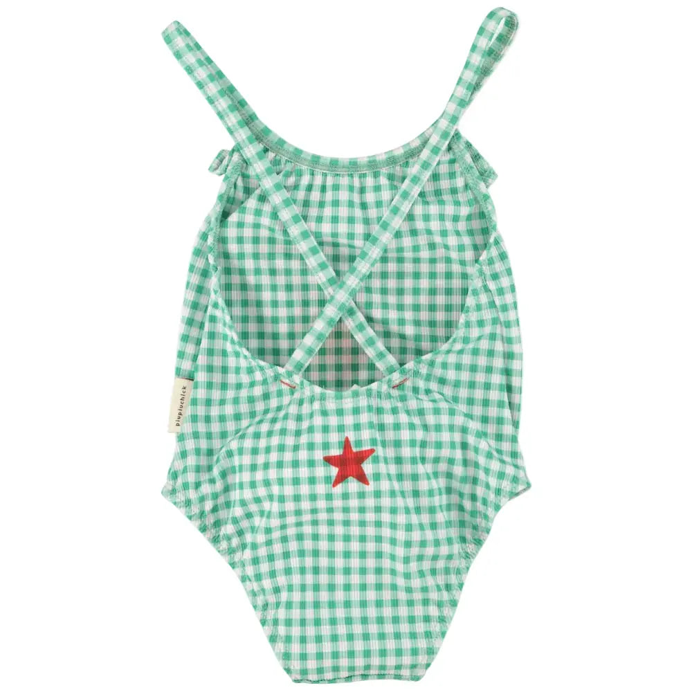 Maillot de Bain à Carreaux Peace Vert Piupiuchick
